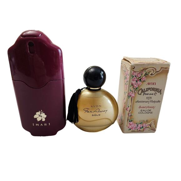 NEW Lot 3 Avon Perfumes Far Away Gold Imari California Collectible - Picture 1 of 7